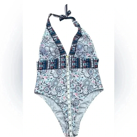 NWOT, SHEIN, One Piece Swimsuit, Large, White, Blue, Black & Pink ☀️ - Picture 8 of 9